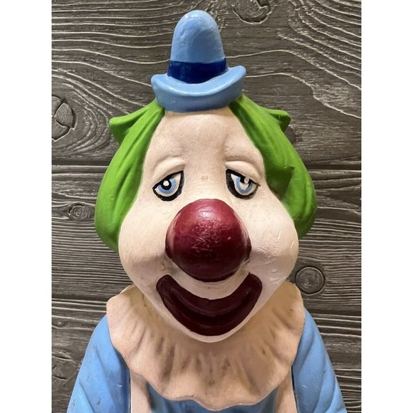 Vintage 1970s Hand Painted Ceramic Clown Smiling Happy Creepy Kitschy Decor - Picture 5 of 6